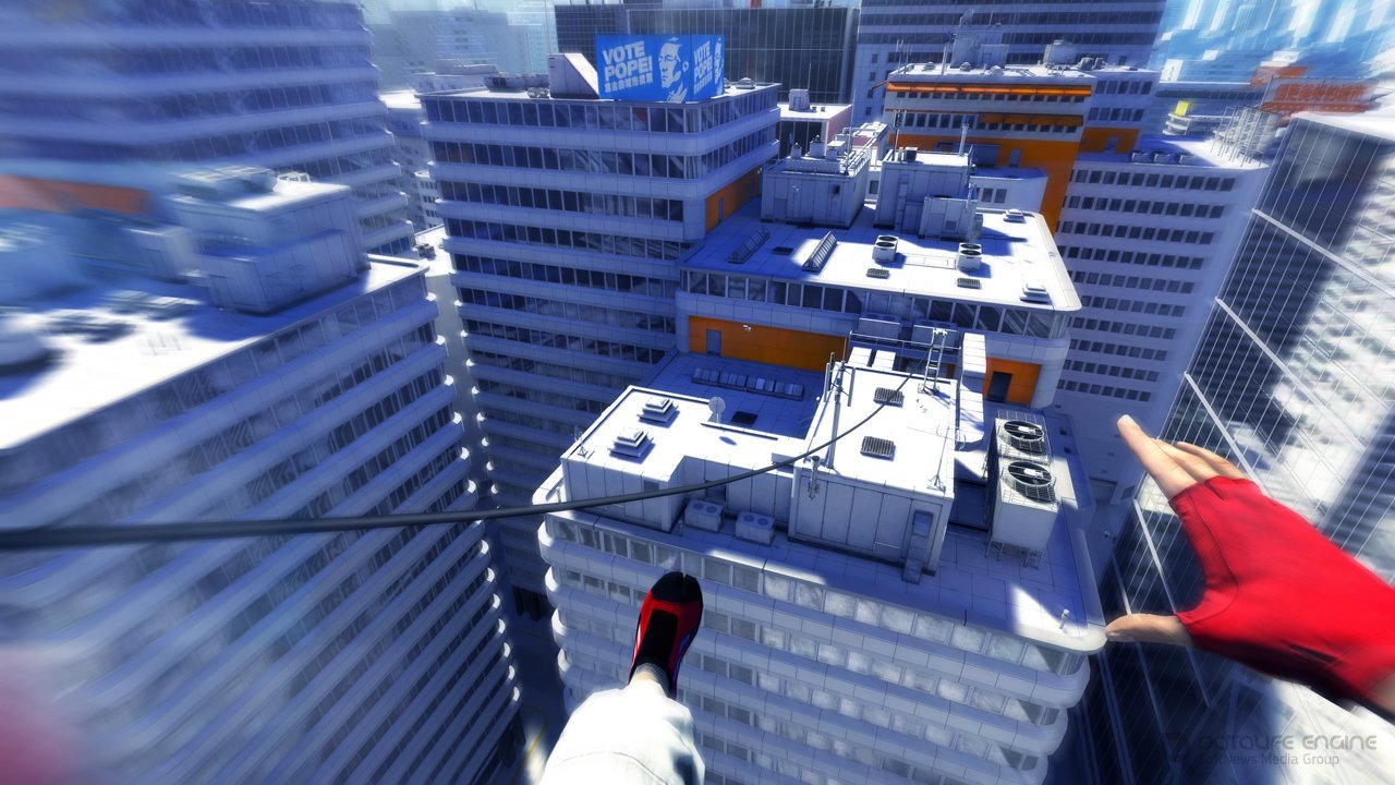 Как включить зрение бегущего в mirrors edge